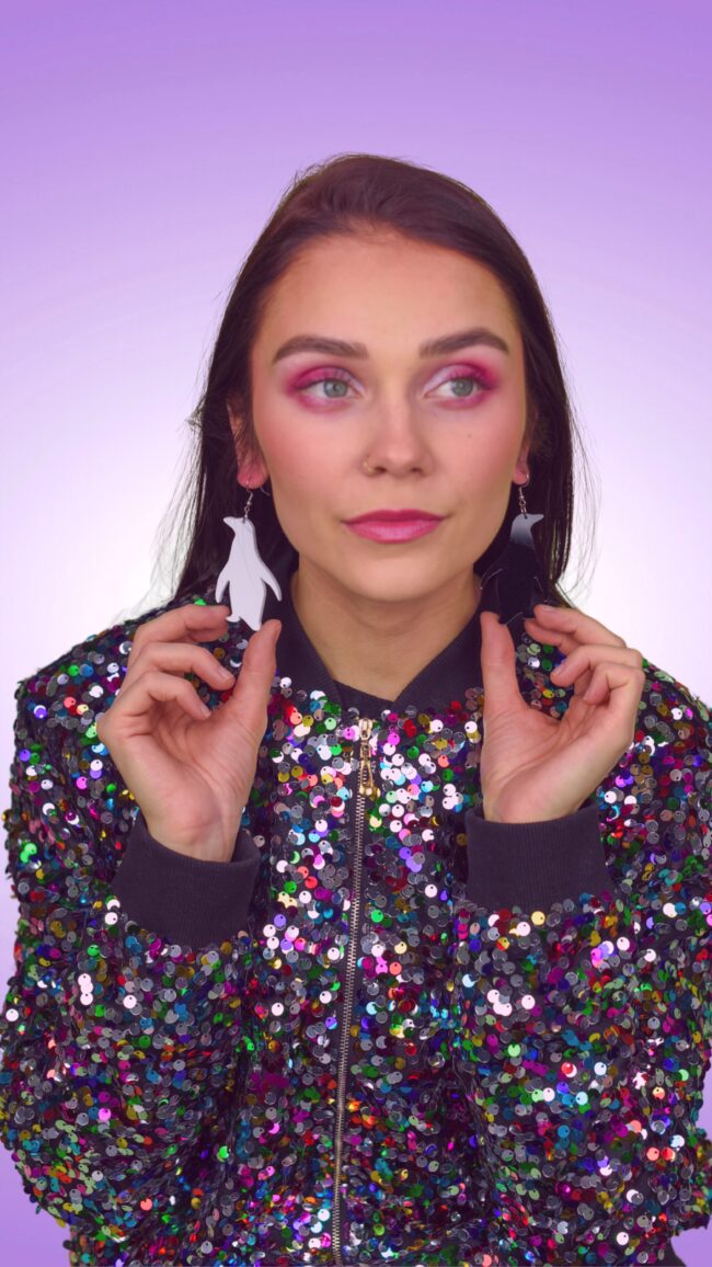 bozan.pingviini.valkoinen.musta.iso.malli Bozan Pingviini Eläinkorvakorut titiMadam Jewelry verkkokaupasta!