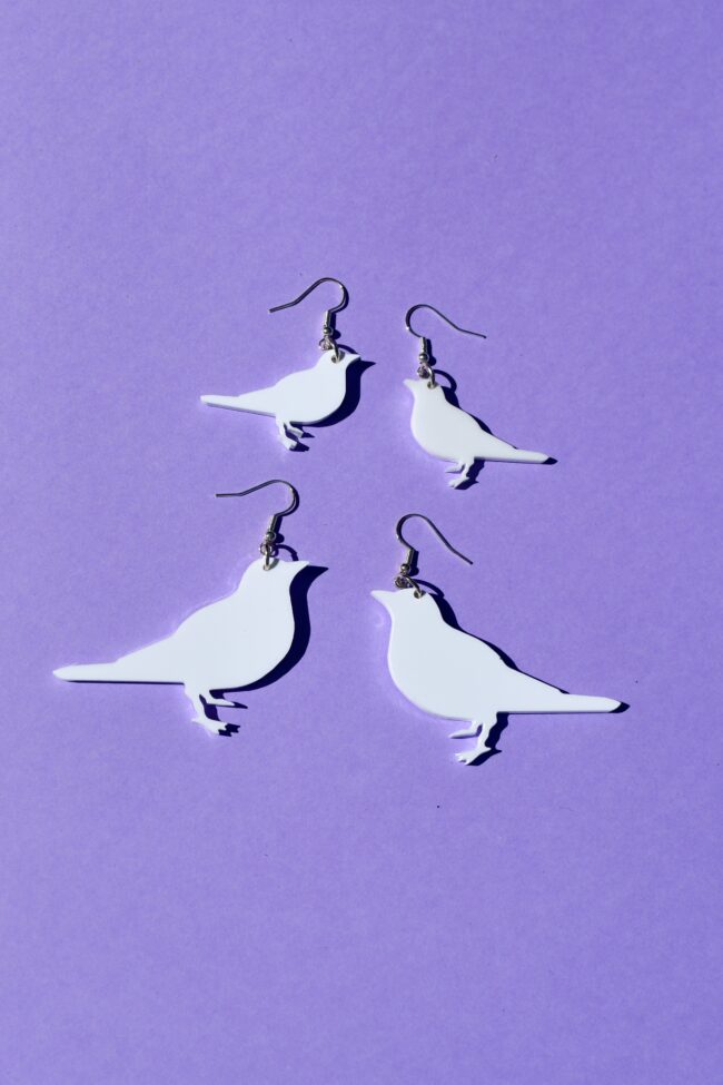 Ben Lintu Isot Valkoiset Korvakorut titiMadam Jewelry Ben Lintu Isot Valkoiset Korvakorut titiMadam Jewelry