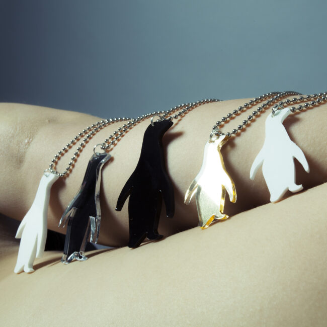 Bozan Pingviini pieni musta valkoinen hopea kulta peili kaulakoru titiMadam Jewelry Bozan Pingviini pieni musta valkoinen hopea kulta peili kaulakoru titiMadam Jewelry