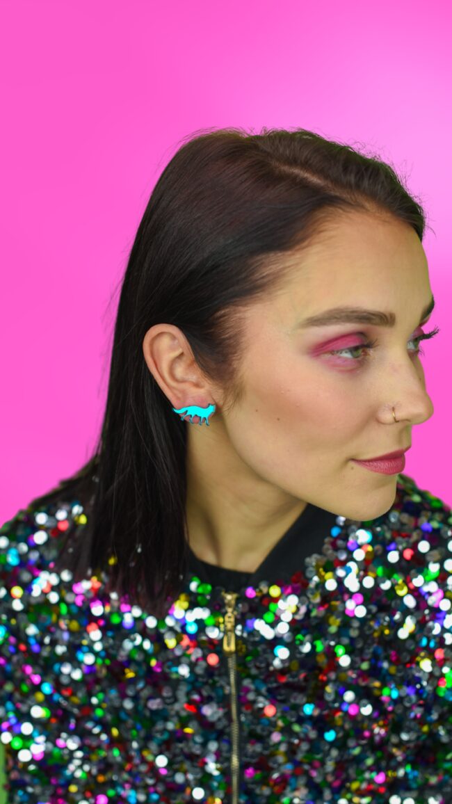 Fanny Kettu Nappikorvakorut jade peili titiMadam Jewelry