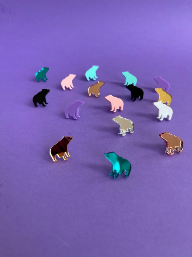 Björn Karhu Pienet Nappikorvakorut ruusukulta peili titiMadam Jewelry Björn Karhu Pienet Nappikorvakorut ruusukulta peili titiMadam Jewelry