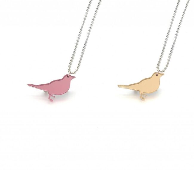 Ben Bird lintu kaulakoru pieni kulta pinkki peili titiMadam Ben Bird lintu kaulakoru pieni kulta pinkki peili titiMadam