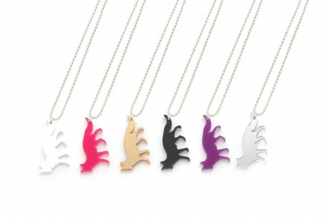 Fanny Kettu kaulakoru valkoinen, pinkki, musta, hopea peili titiMadam Jewelry Fanny Kettu kaulakoru valkoinen, pinkki, musta, hopea peili titiMadam Jewelry