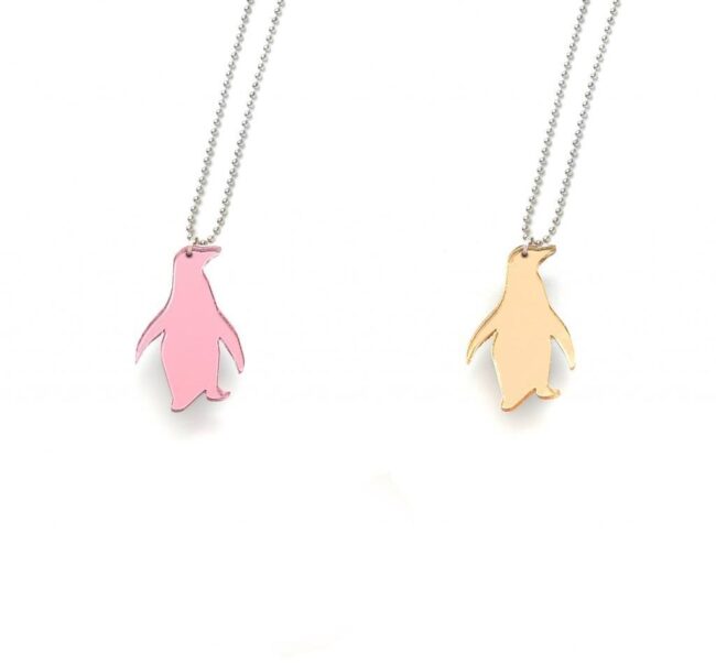 Bozan Pingviini pieni pinkki kulta peili kaulakoru titiMadam Jewelry Bozan Pingviini pieni pinkki kulta peili kaulakoru titiMadam Jewelry