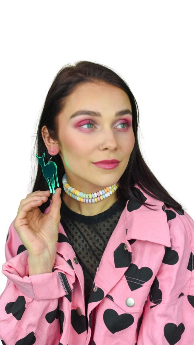 Isot Juan Bambi Korvakorut vihreä peili titiMadam Jewelry Isot Juan Bambi Korvakorut vihreä peili titiMadam Jewelry