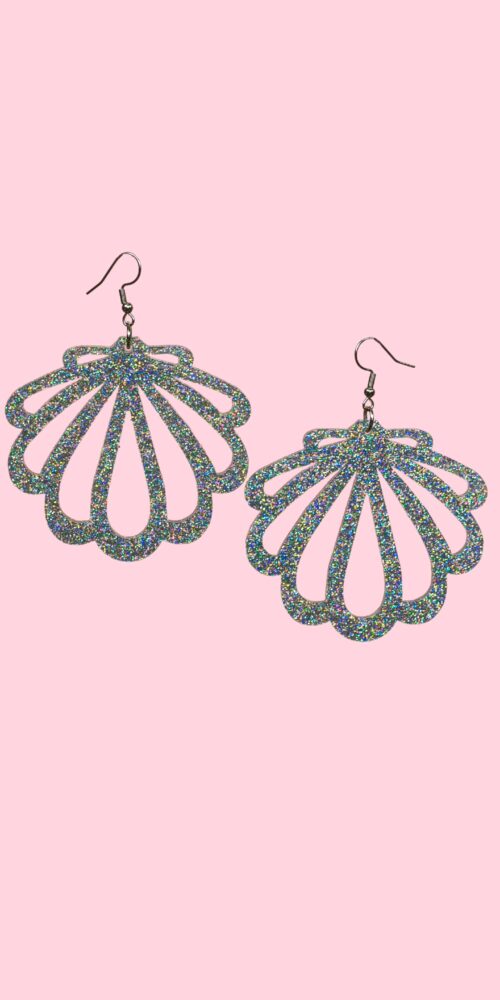 Glitter Simpukka korvakorut hopea titiMadam Jewelry