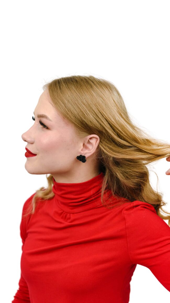 Pienet Glitter Pilvi Nappikorvakorut musta titiMadam Jewelry Pienet Glitter Pilvi Nappikorvakorut musta titiMadam Jewelry