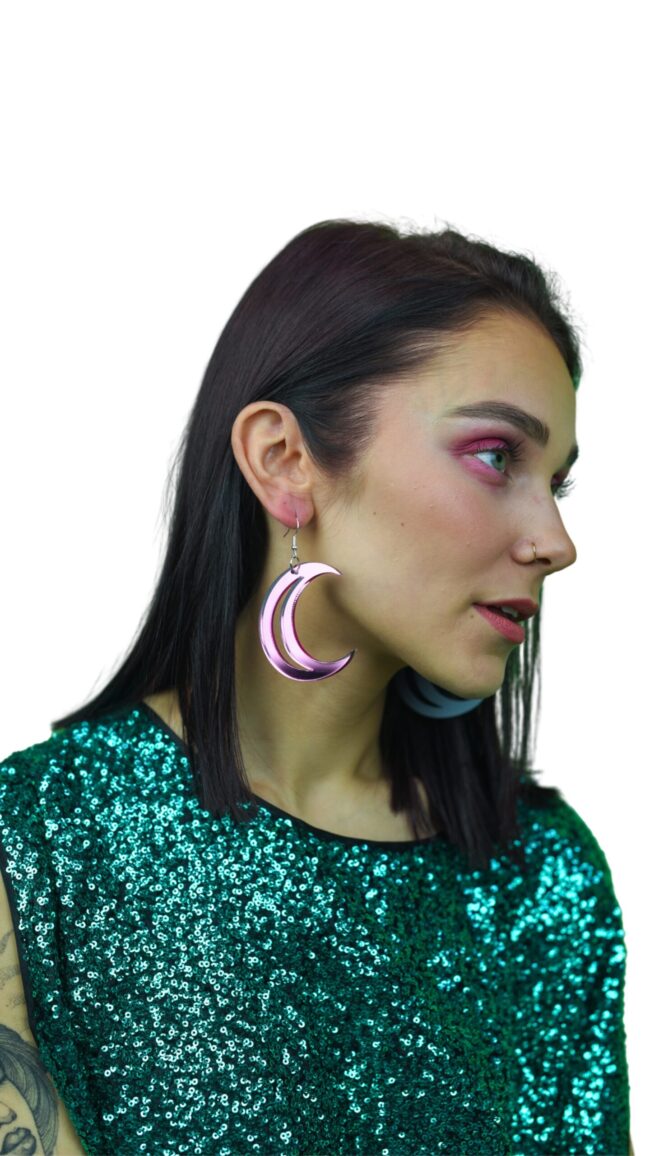 kuu-pinkki-peili-malli Isot Kuu Korvakorut titiMadam Jewelry