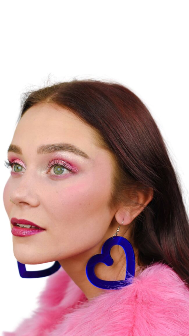 Isot Sydän Korvakorut Sininen Peili titiMadamJewelry Isot Sydän Korvakorut Sininen Peili titiMadamJewelry