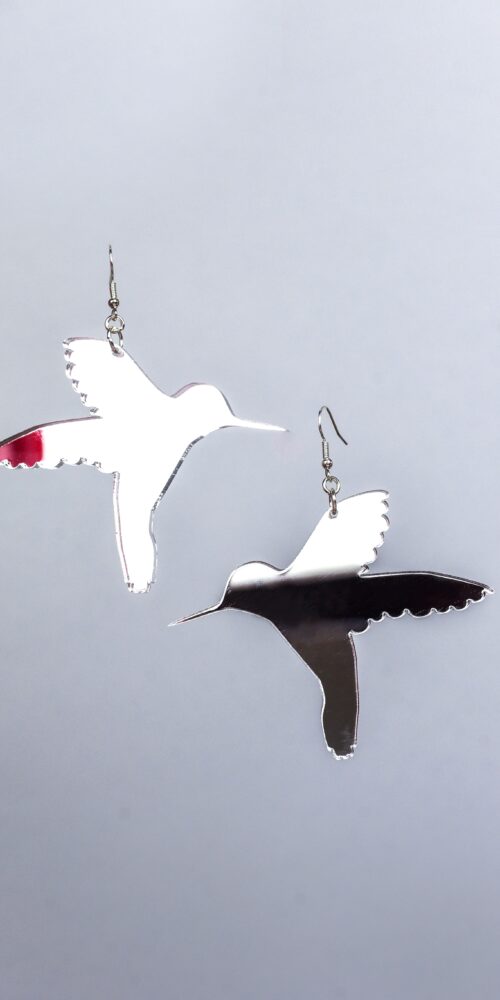 Vilma Kolibri isot korvakrout hopea peili titiMadam Jewelry