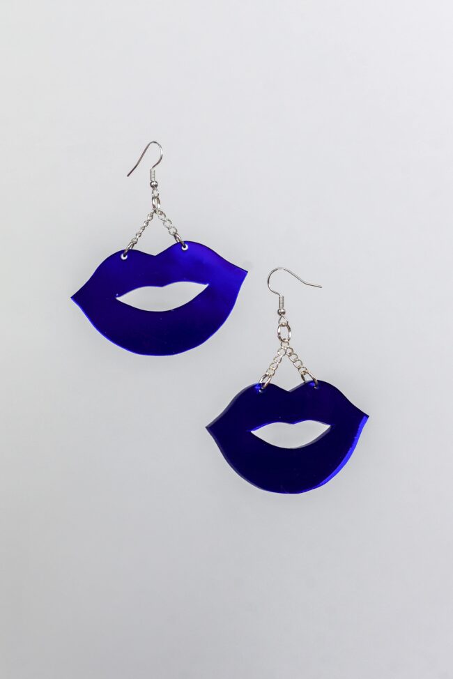 Huulet korvakorut sininen peili titiMadam Jewelry Huulet korvakorut sininen peili titiMadam Jewelry