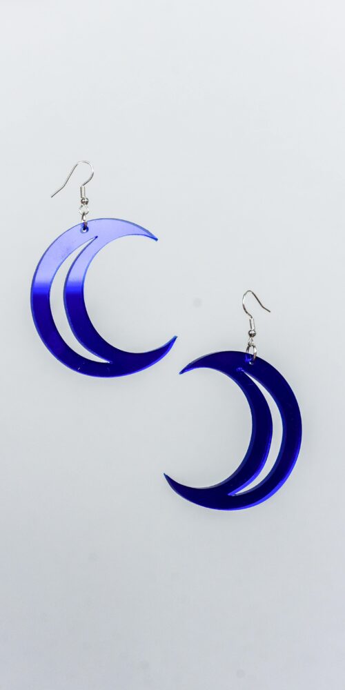 Kuu korvakorut sininen peili titiMadam Jewerly