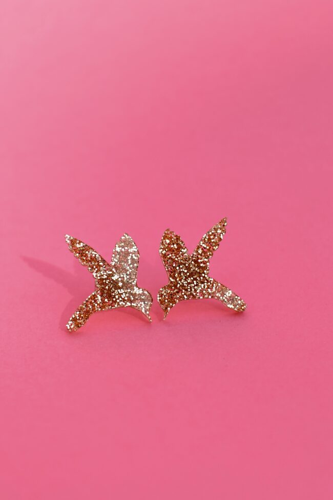 Kolibri Pienet Eläin Nappikorvakorut Kulta Glitter Kolibri Pienet Eläin Nappikorvakorut Kulta Glitter