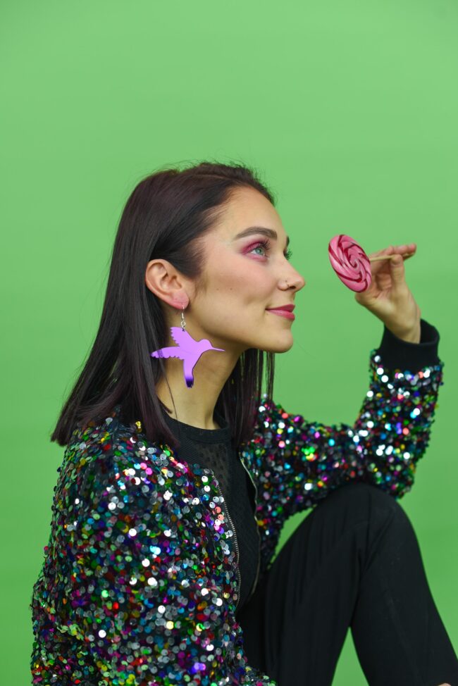 Vilma Kolibri Isot Eläinkorvakorut Liila Peili titiMadam Jewelry Vilma Kolibri Isot Eläinkorvakorut Liila Peili titiMadam Jewelry