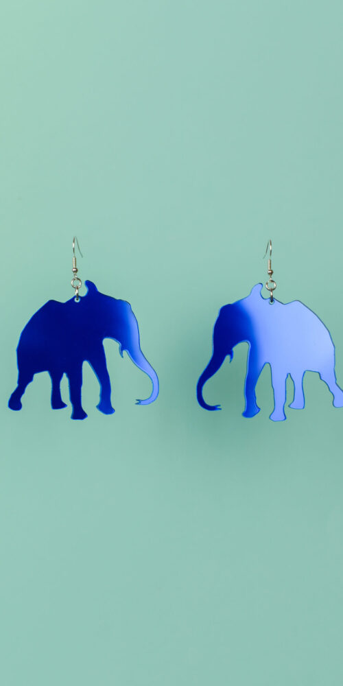 Anton Norsu isot korvakorut sininen peili värisenä titiMadam Jewelry