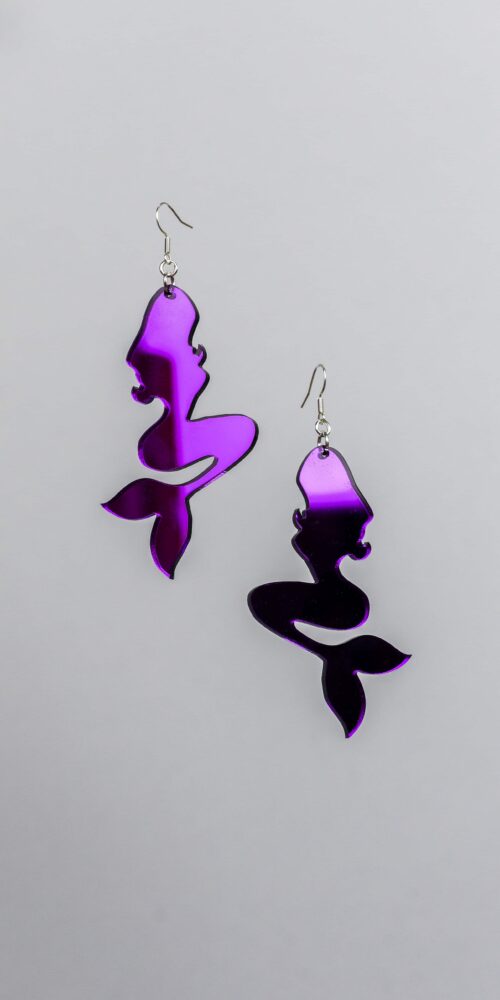 Merenneito isot liilat peilikorvakorut titiMadam Jewelry
