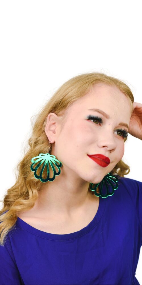 Simpukka korvakorut vihreä peili sävyssä titiMadam Jewelry Simpukka korvakorut vihreä peili sävyssä titiMadam Jewelry