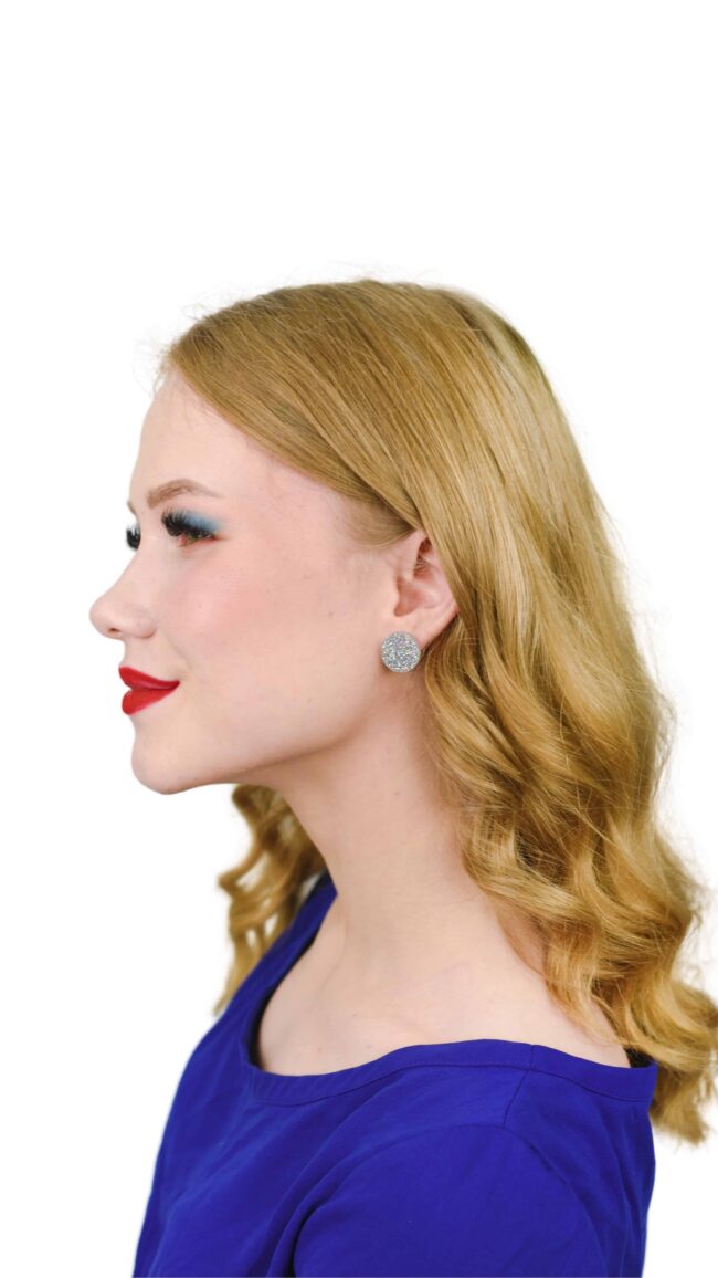 Pyöreät Pienet Glitter Nappikorvakorut Hopea titiMadam Jewelry Pyöreät Pienet Glitter Nappikorvakorut Hopea titiMadam Jewelry