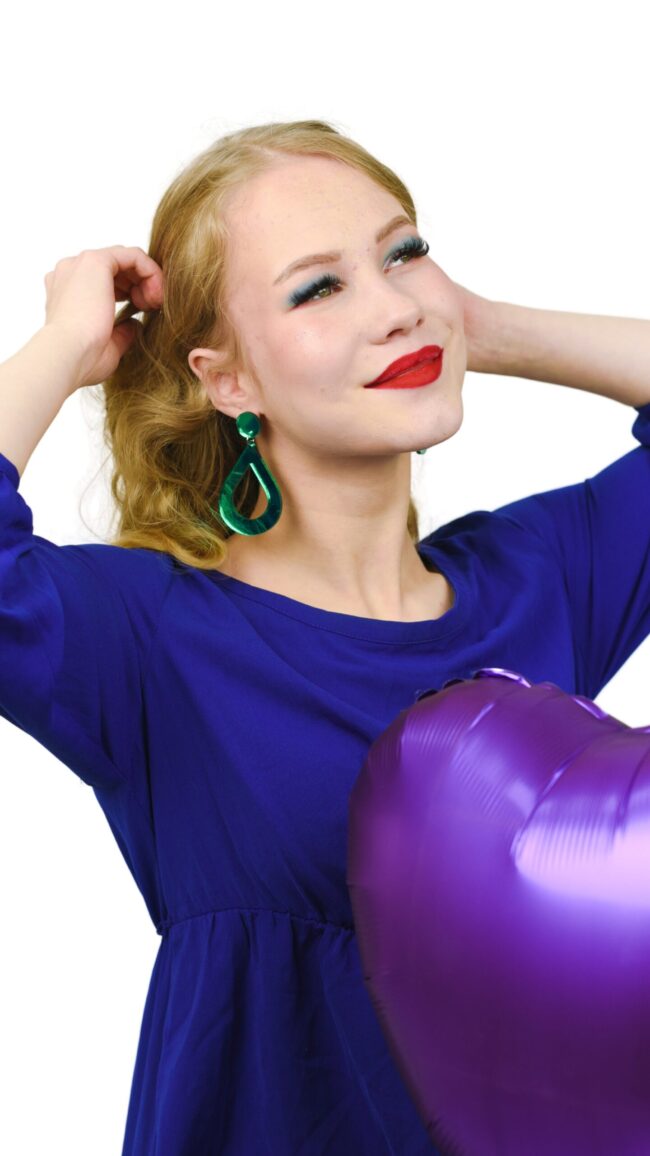 pisara-vihreä-peili-nappikiinnitys-roikkuvat-korvakorut-malli pisara-vihreä-peili-nappikiinnitys-roikkuvat-korvakorut-malli