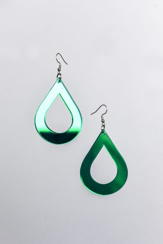 Isot vihreä peili Pisara korvakorut jade titiMadam Isot vihreä peili Pisara korvakorut jade titiMadam