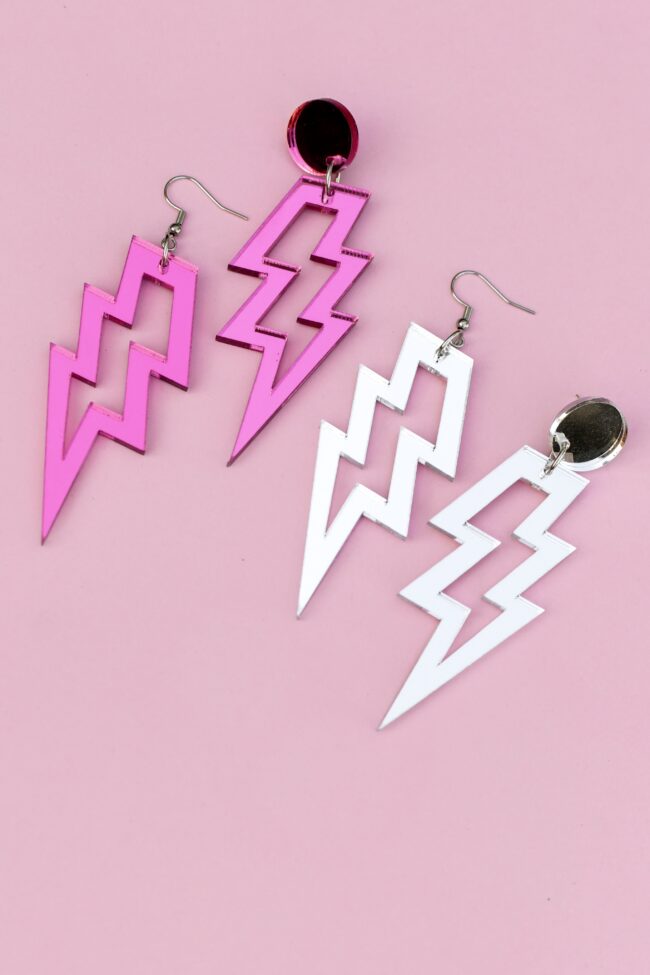 salama.hopea.pinkki.peili.koukku.tappi Upeat Isot Salama Korvakorut titiMadam Jewelry