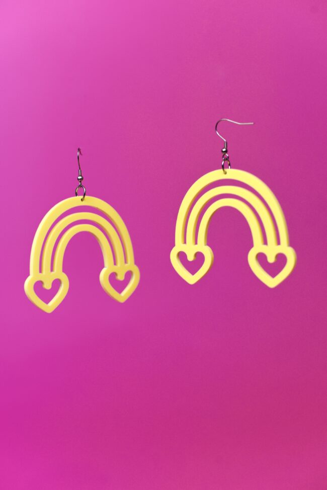 Sateenkaari statement korvakorut vaaleankeltainen korvakorut titiMadam Sateenkaari statement korvakorut vaaleankeltainen korvakorut titiMadam