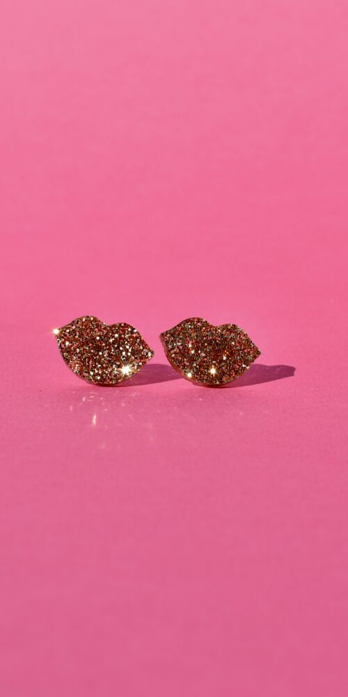 Huulet Pienet Glitter Nappikorvakorut titiMadam Jewelry