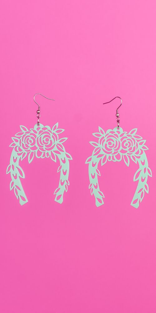 onnenkenkä isot pastelli korvakorut minttu koukku titiMadam Jewelry