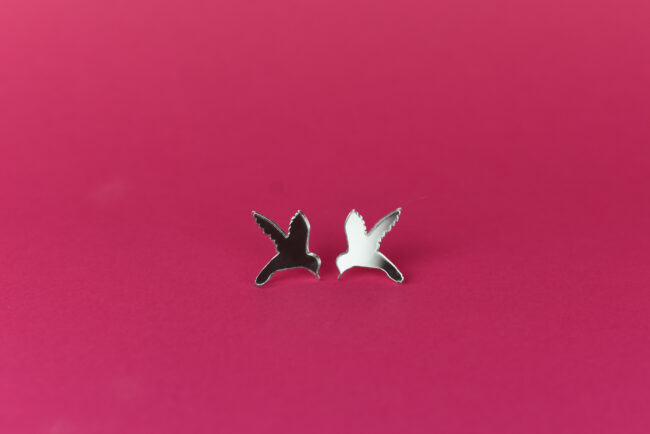 Kolibri Pienet Eläin Nappikorvakorut Hopea Peili Kolibri Pienet Söpöt Eläin Nappikorvakorut Hohtavat Hopea Peili