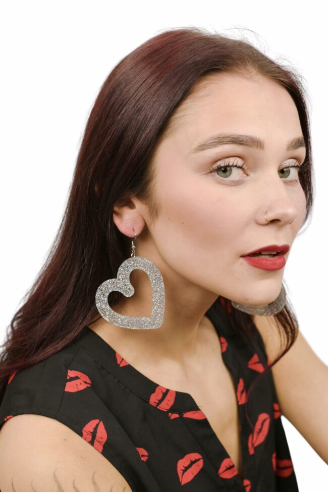 Isot Sydän Glitter Korvakorut Hopea titiMadam Jewelry Isot Sydän Glitter Korvakorut Hopea titiMadam Jewelry