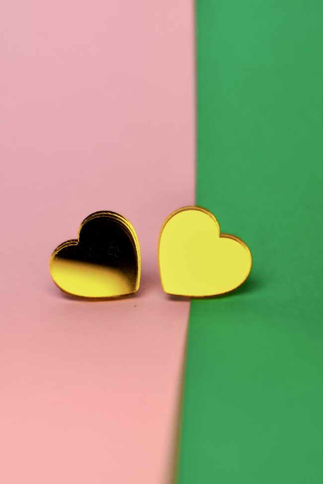 Ihanat Pienet Sydän Nappikorvakorut Keltainen Peili titiMadam Jewelry Ihanat Pienet Sydän Nappikorvakorut Keltainen Peili titiMadam Jewelry