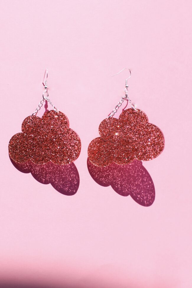 Pilvi Isot Roikkuvat Korvakorut Ruusukulta Glitter Pilvi Isot Roikkuvat Korvakorut Ruusukulta Glitter titiMadam Jewelry