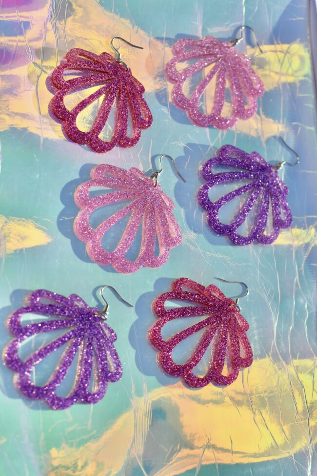 Simpukka Isot Glitter Korvakorut titiMadam Simpukka Isot Glitter Korvakorut titiMadam