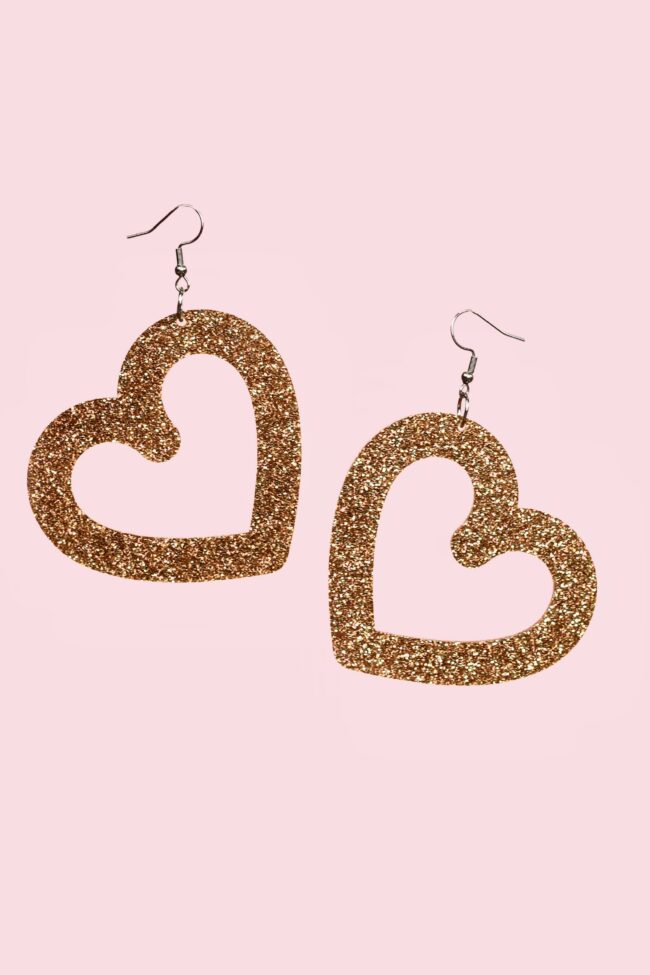 Isot Sydän Glitter Korvakorut Kulta titiMadam Jewelry Isot Sydän Glitter Korvakorut Kulta titiMadam Jewelry
