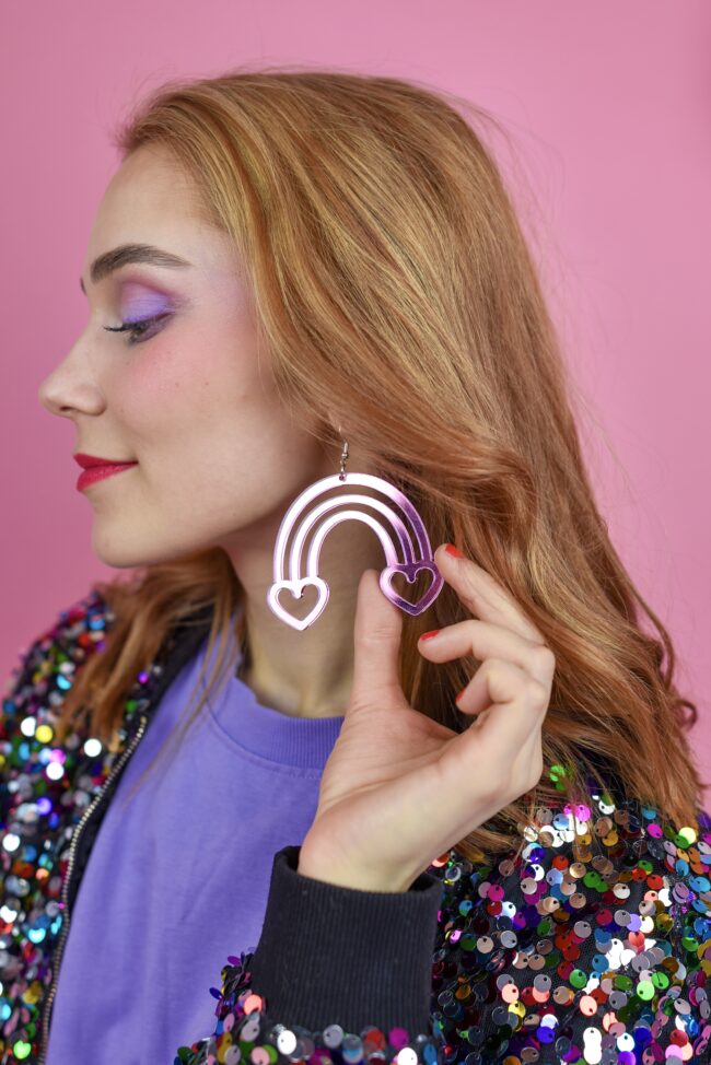 Sateenkaari statement korvakorut pinki peili korvakorut titiMadam Isot Näyttävät Pinkit Sateenkaari Korvakorut titiMadam Jewelry verkkokaupasta!