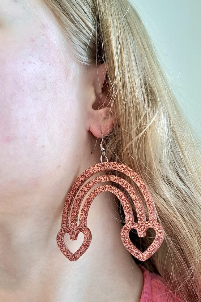 sateenkaari ruusukulta glitter korvakorut sateenkaari ruusukulta glitter korvakorut