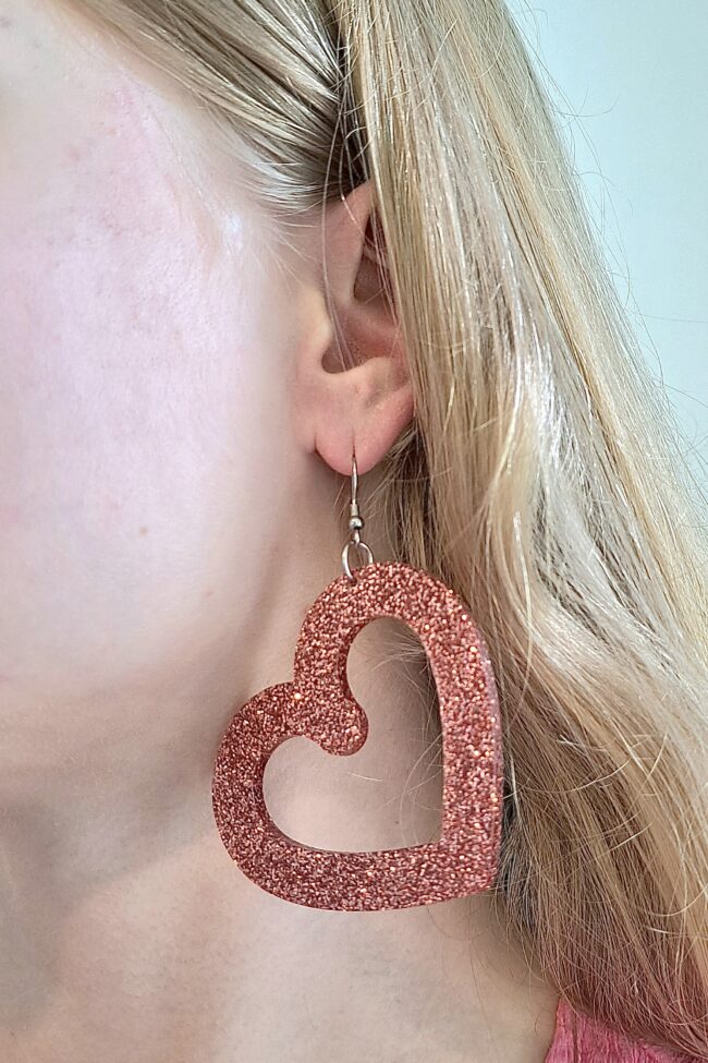 Isot Sydän Glitter Korvakorut Ruusukulta titiMadam Jewelry Isot Sydän Glitter Korvakorut Ruusukulta titiMadam Jewelry