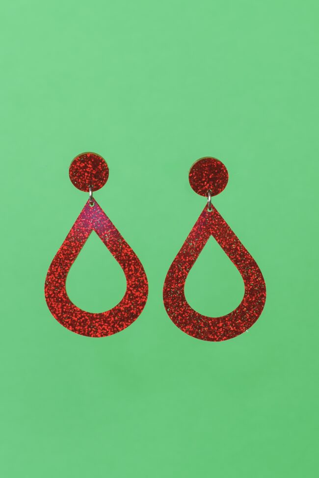 Glitter Pisara Punainen korvakoru titiMadam Glitter Pisara Punainen korvakoru titiMadam