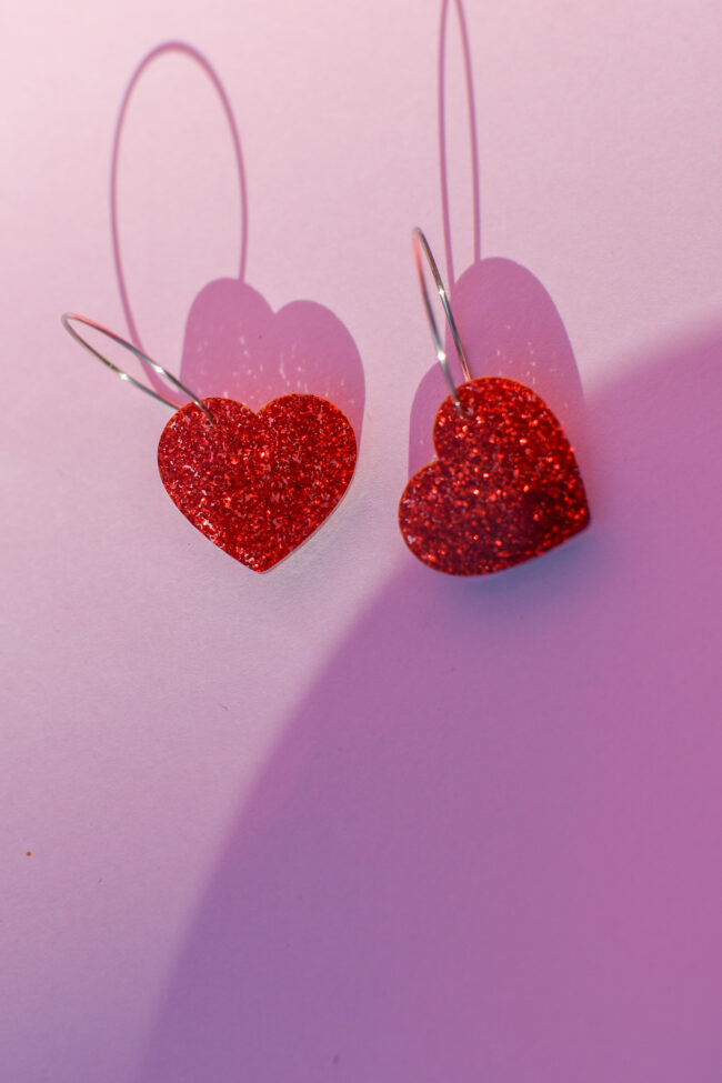 Sydän Pienet Roikkuvat Punaiset Glitter Korvakorut titiMadam Jewelry Sydän Pienet Roikkuvat Punaiset Glitter Korvakorut titiMadam Jewelry