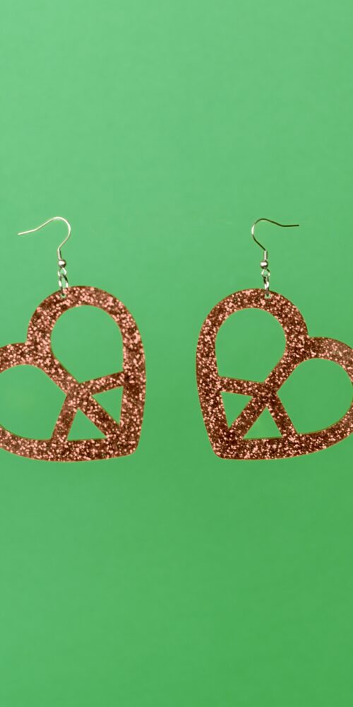 glitter Peace ruusukulta isot korvakorut titiMadam Jewelry