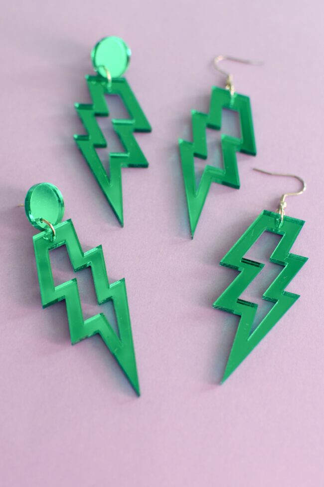 Näyttävät Isot Salama Korvakorut Vihre Peili titiMadam Jewelry Näyttävät Isot Salama Korvakorut Vihre Peili titiMadam Jewelry