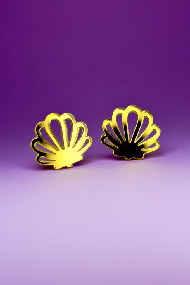 Pienet Simpukka Nappikorvakorut Keltainen Peili titiMadam Jewelry Pienet Simpukka Nappikorvakorut Keltainen Peili titiMadam Jewelry