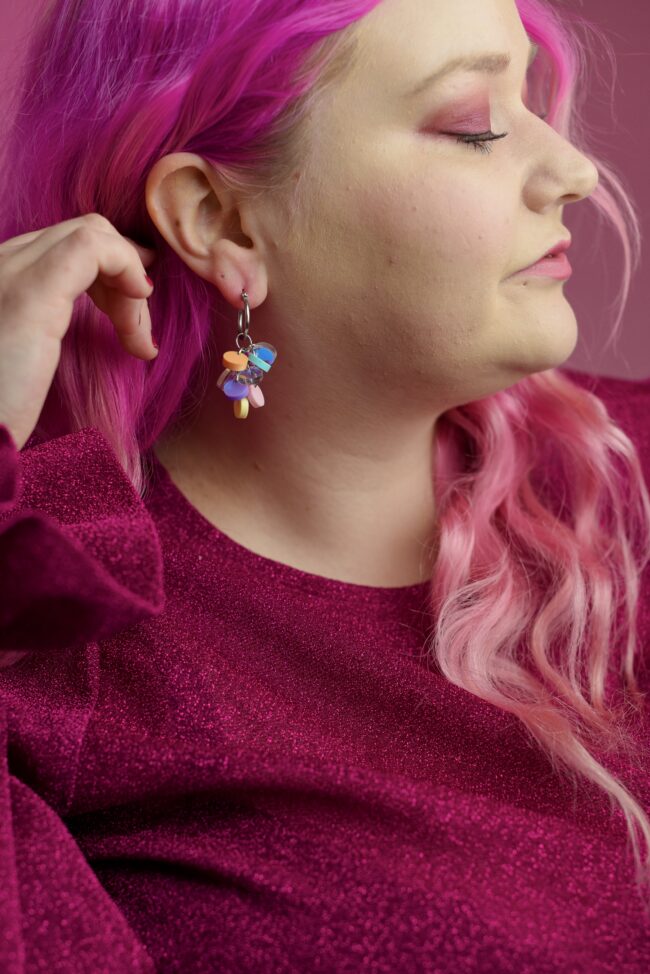 DOP GRAPE Pastel Monivärinen Moniosainen Näyttävä Korvakorut Renkaalla titiMadam DOP GRAPE Pastel Monivärinen Moniosainen Näyttävä Korvakorut Renkaalla titiMadam