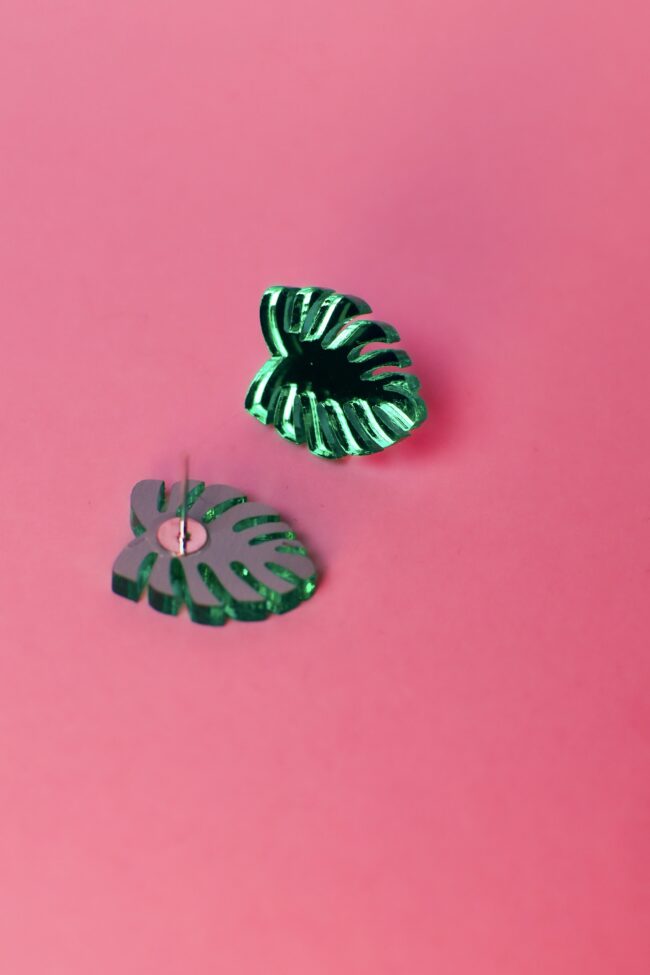 Pienet Monstera Nappikorvakorut Vihreä Peili Pienet Monstera Nappikorvakorut Vihreä Peili