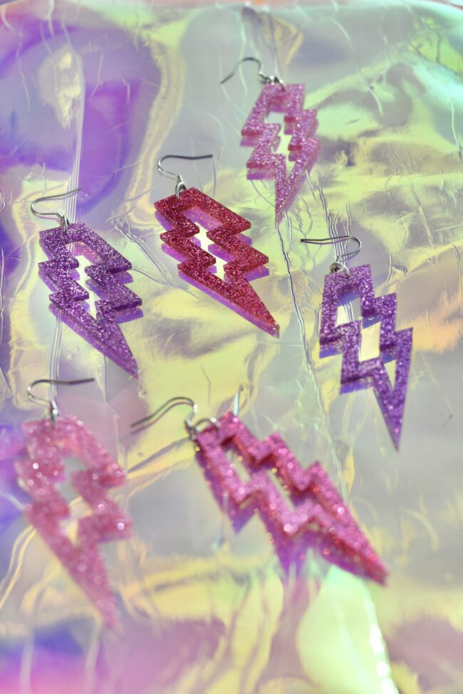 Salama Korvakorut glitter useita värejä Statement Kokoiset Glitter Salama Korvakorut titiMadam Jewelry