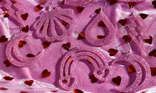 Glitter Kuu Korvakorut Vaaleanpunainen Glitter Kuu Korvakorut Vaaleanpunainen titiMadam Jewerly