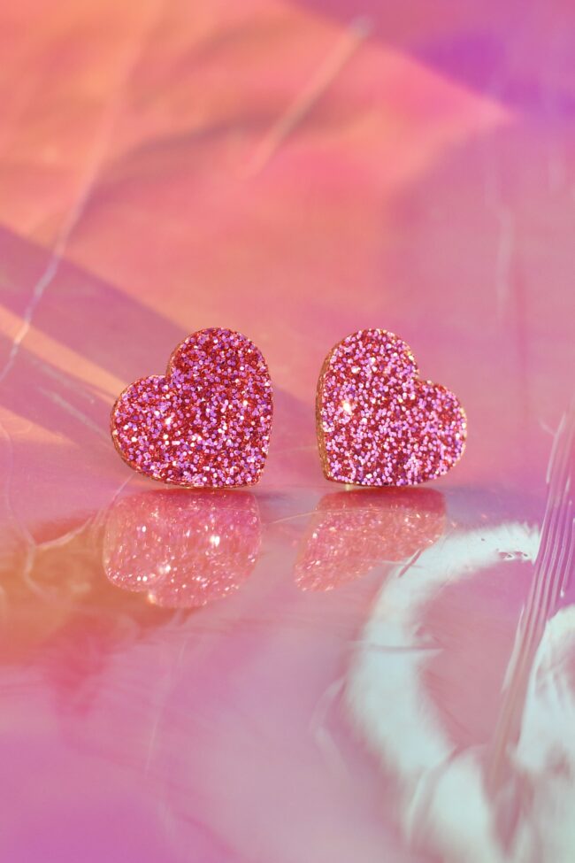 Glitter Sydän Nappikorvakorut Pinkki titiMadam Glitter Sydän Nappikorvakorut Pinkki titiMadam