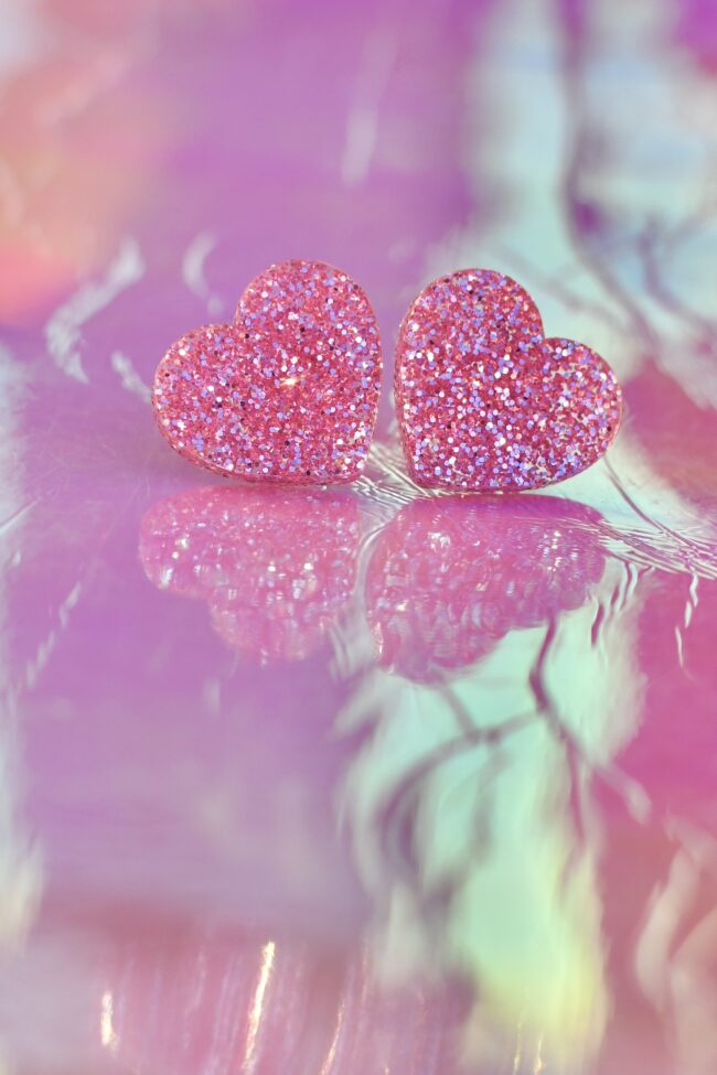 Glitter Sydän Nappikorvakorut Vaaleanpunainen titiMadam Glitter Sydän Nappikorvakorut Vaaleanpunainen titiMadam