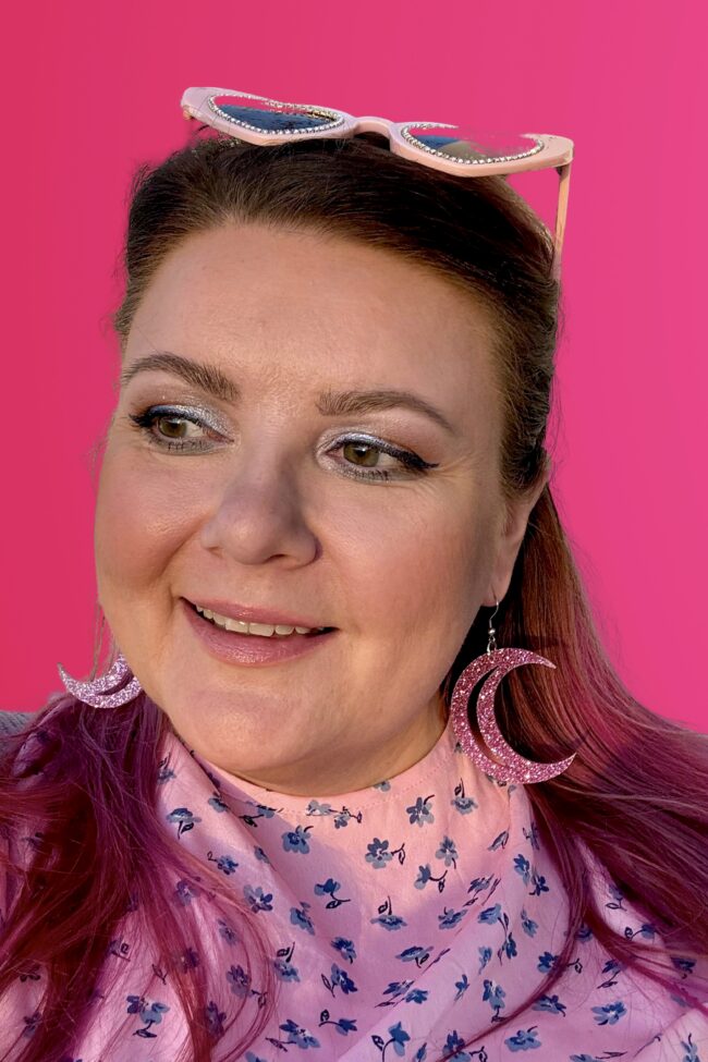 Isot Glitter Kuu Korvakorut Vaaleanpunainen titiMadam Isot Glitter Kuu Korvakorut Vaaleanpunainen titiMadam