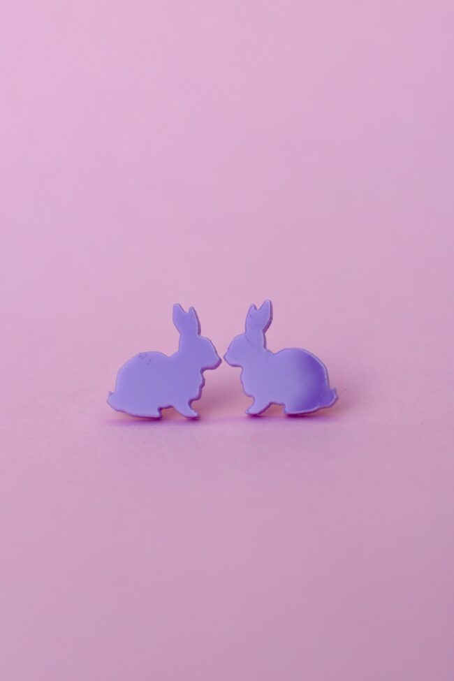 Pauliina Pupu Pienet eläin nappikorvakorut laventeli titiMadam Pauliina Pupu Pienet eläin nappikorvakorut laventeli titiMadam